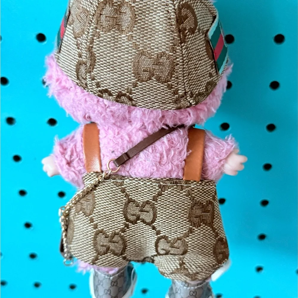 5 pc outfit for 15/17 cm Labubu doll. Overalls, hat, purse, shoes. Doll not inc - Picture 5 of 5